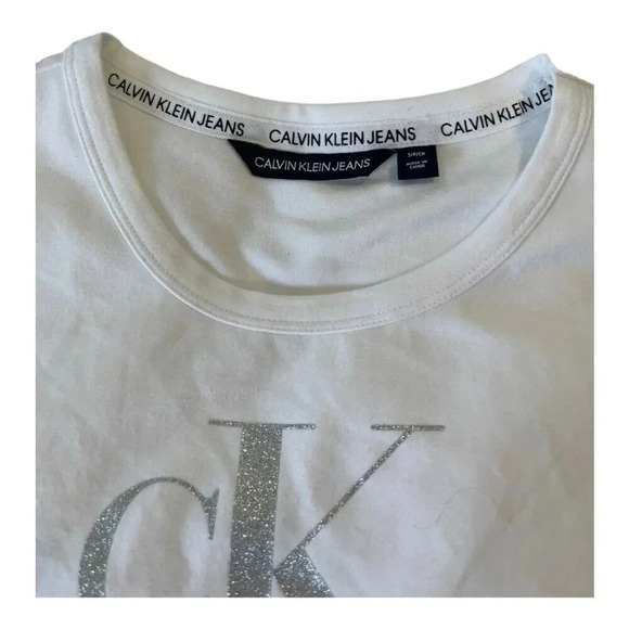 NEW Calvin Klein Women's Small Logo T-Shirt‎ Dress Swim Cover-Up NWT - Picture 4 of 4